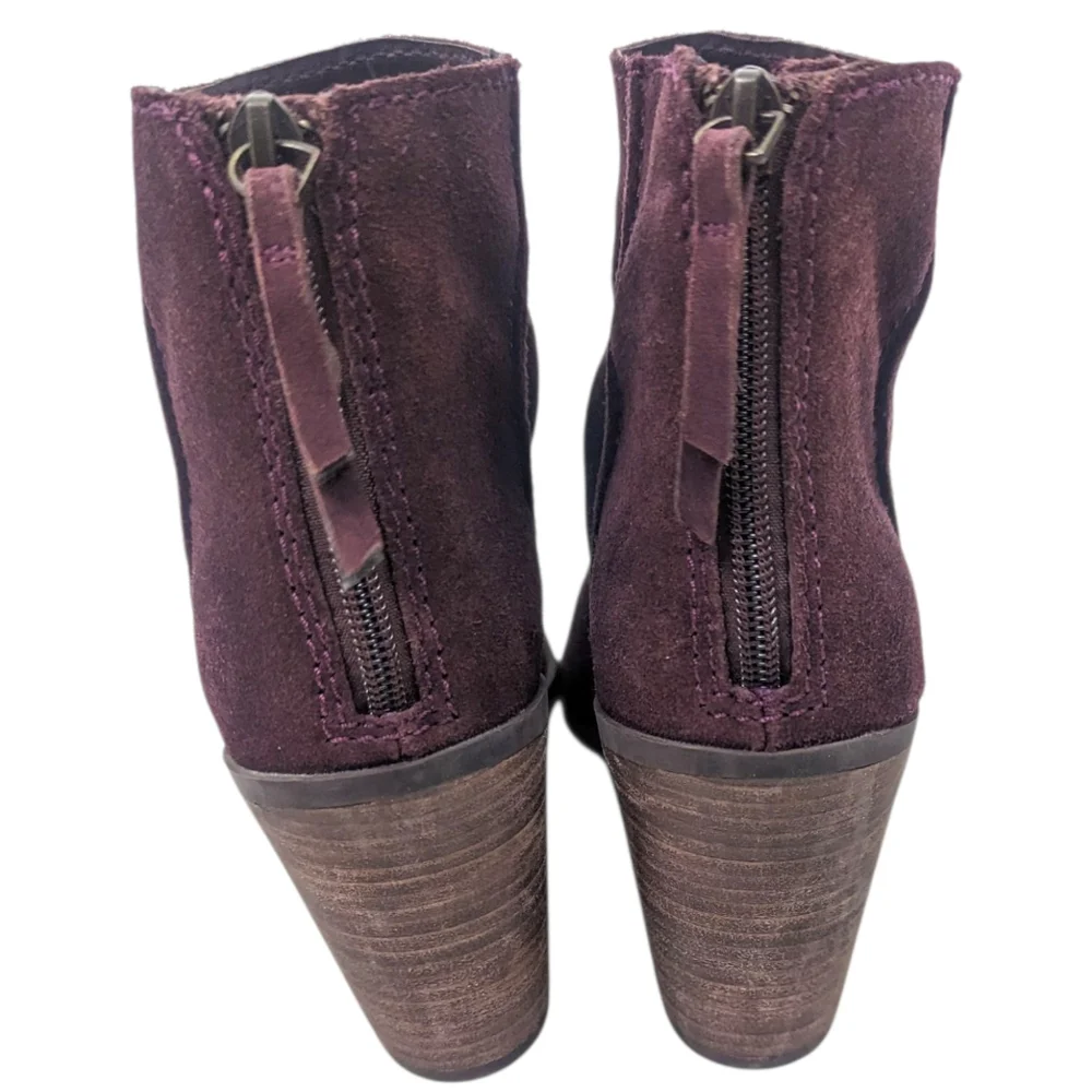 Nordstrom BP Suede Leather Ankle Boots Heeled Booties Womens 8 Purple Western